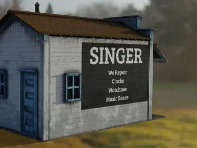 Vintage Industrial House 1 Low-poly 3D model