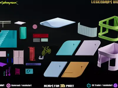 Futuristic Sci-Fi Restaurant - Multi Part - 3D Printing 3D print model