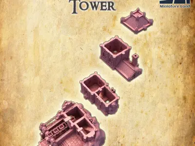 Dwarf Mining Tower Tabletop Terrain 28 MM 3D print model