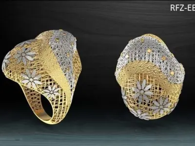 Gold Ring For Ladies 3D file for 3D Printing  3D print model