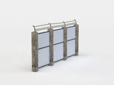 Wall fragment Low-poly 3D model