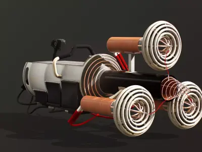 Tesla Coil Mini Gun Low-poly 3D model