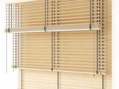 Wooden Blinds Set 15 3D model