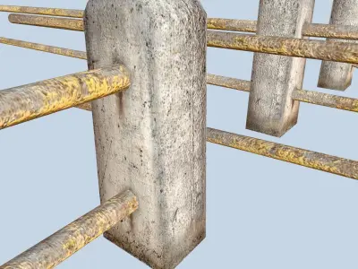Metal Rail Road Low-poly 3D model