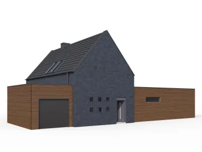 Modern family house 02 3D model