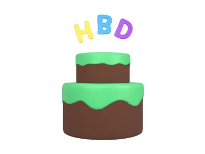 Birthday Cake v1 007 Low-poly 3D model