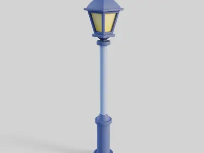 Cartoon Street Lights Collection Low-poly 3D model