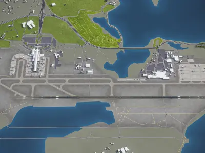Larnaca - International Airport - LCA Low-poly 3D model