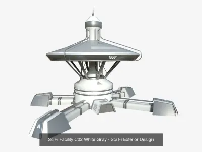 10 SciFi Facility C Collection - Sci Fi Exterior Design 3D Model Pack