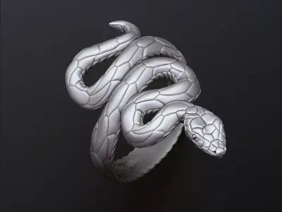 Snake Ring v3 Hollowed 3D print model