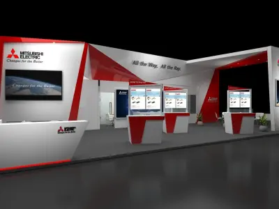 Mitsubishi exhibition booth at CIOE 2021 3D model