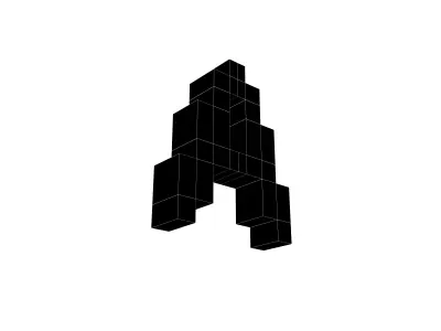 Pixel Font Pack 001 Low-poly 3D model