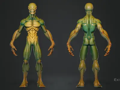 Alien Creature 01 - Stylized Monsters Animation UFO Enemy - 14 Low-poly 3D model