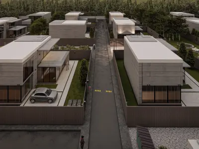 Modern Minimalist Villa Site - Lumion Scene 3D model