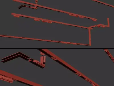 Ceiling Track And Spot light System 3D model