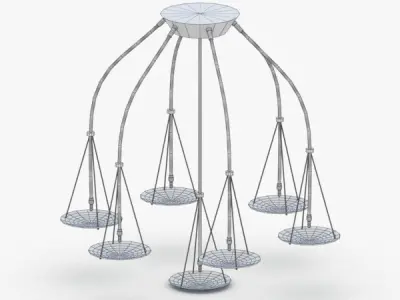1488 - Chandelier Lamp Low-poly 3D model