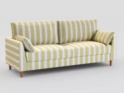 Modern 2-Seater Fabric Sofa 3D model