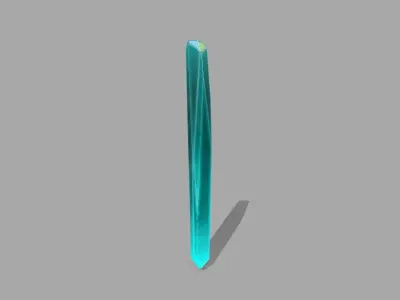 Crystal Set turquoise sword Low-poly 3D model