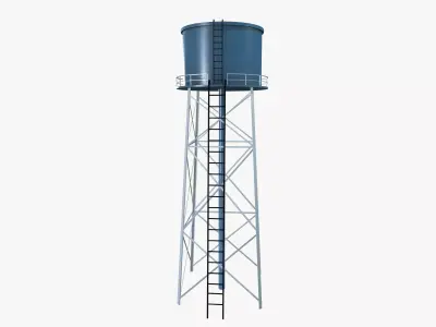 Water tower Low-poly 3D model