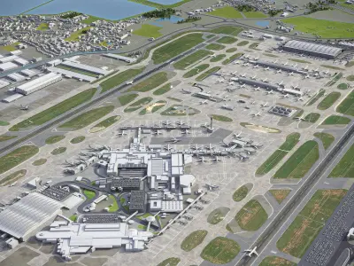 London - Heathrow Airport - LHR Low-poly 3D model