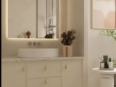 Modern Bathroom Low-poly 3D model