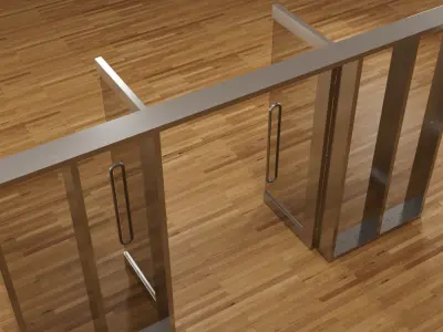 Stainless steel door and frame 3D model
