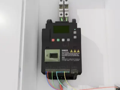 Industrial Electrical Control Panel  Low Poly 3D Model Low-poly 3D model