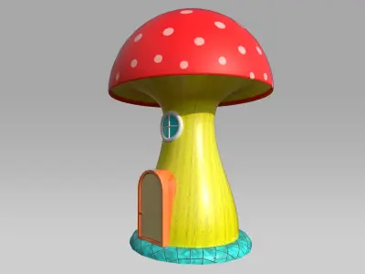 Toon Frog House Low-poly 3D model