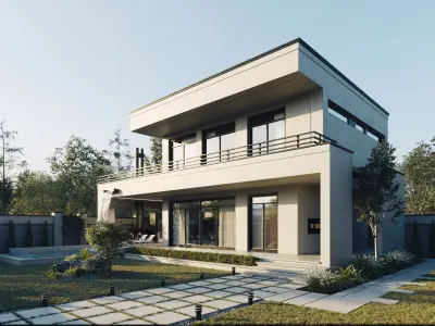 White Villa 3D model purchase