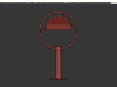 HALF IN CIRCLE TABLE LAMP Low-poly 3D model