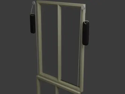 Old Sash Window 1900 typical on a Villa  Low-poly 3D model
