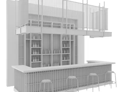 Loft  bar 3D model shop