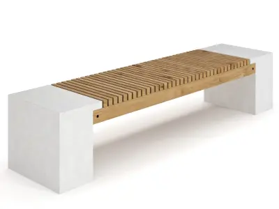 Urban Furniture Bench 03 Low-poly 3D model
