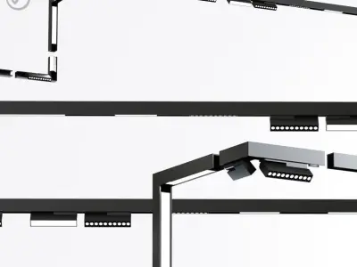 Ceiling Track And Spot light System 3D model