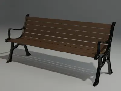 Park Bench Low-poly 3D model