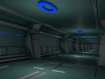 sci fi corridor 3D model 46