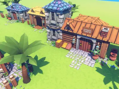 EnviroKit - THE VILLAGE - Retro Lowpoly Low-poly 3D model