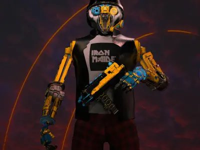 Hard surface robot low poly FBX Low-poly 3D model