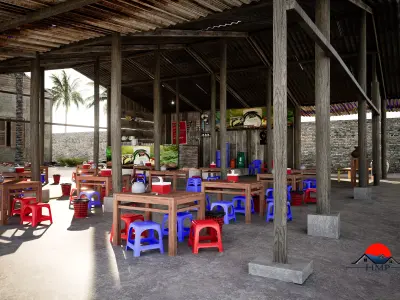 MYANMAR TEA SHOP 3D model