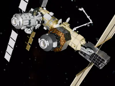 Gateway Lunar Space Station High Detail 3D Model 3D model