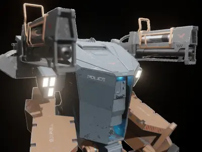 CX-05 Mechanized infantry support vehicle Low-poly 3D model