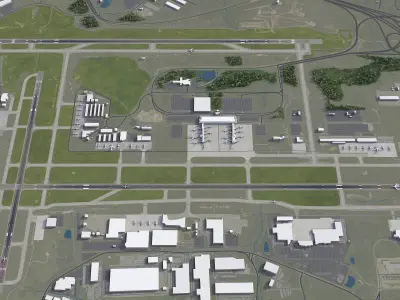 Greensboro Airport Low-poly 3D model