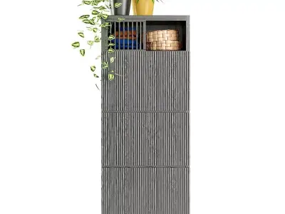 Wardrobe with 3 oak doors BILBAO La redoute 3D model