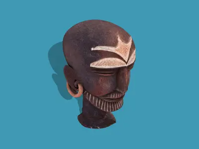 Tribal Character Statue Low-poly 3D model