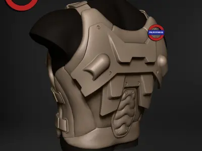 Sci fi character Torso armour v10 highpoly zbrush 3D model