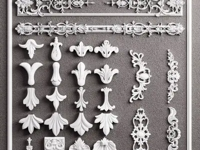 Classic Ornamental 3D Decorative Elements Pack - 3ds Max Corona 3D model