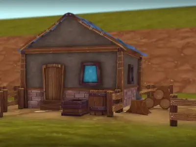 Fantasy House low poly hand painted Low-poly 3D model