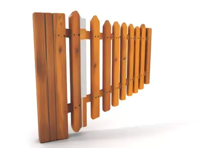 Classic Wooden Fence model pack Low-poly 3D model purchase