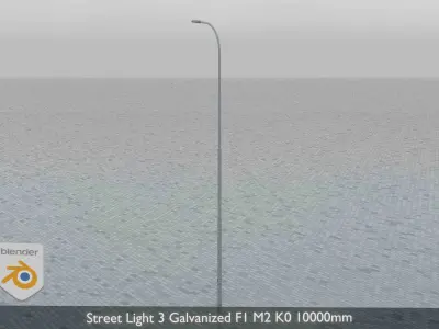Street Light 3 Galvanized F1 M2 K0 10000 mm  Low-poly 3D model