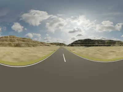 Editable Road with Delineators - Curve Based Low-poly 3D model
